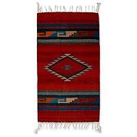 Zapotec wool rug,
