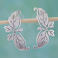 Sterling silver drop earrings Butterfly Romance Mexico