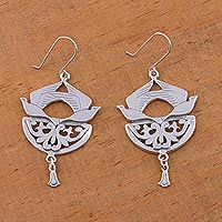 Sterling silver dangle earrings, 'Songbirds' - Sterling silver dangle earrings