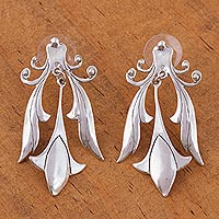 Sterling silver dangle earrings Silver Tulips Mexico
