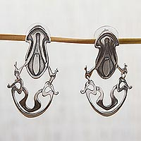 Sterling silver dangle earrings Silver Ribbons Mexico