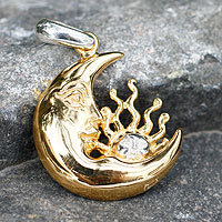 Gold plated sterling silver pendant Cosmic Lullaby Mexico