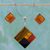 Dichroic art glass jewelry set, 'Autumn' - Modern Art Glass Pendant Jewelry Set thumbail