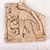 Ceramic wall plaque, 'Mighty Maya Jaguar in Beige' - Mexico Archaeology Handcrafted Ceramic Wild Cat Plaque thumbail