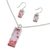 Dichroic art glass jewelry set, 'Cherry Crush' - Dichroic art glass jewelry set (image 2a) thumbail