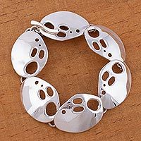 Sterling silver link bracelet,