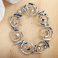 Sterling silver link bracelet,