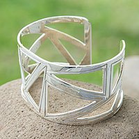 Sterling silver cuff bracelet,