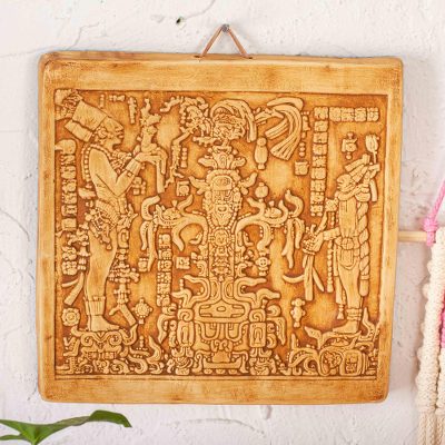 Ceramic plaque, Maya Foliated Cross