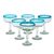 Margarita glasses, 'Aquamarine' (set of 6) - Set of 6 Handcrafted Handblown Glass Margarita Drinkware (image 2a) thumbail