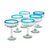 Margarita glasses, 'Aquamarine' (set of 6) - Set of 6 Handcrafted Handblown Glass Margarita Drinkware (image 2b) thumbail