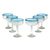 Margarita glasses, 'Aquamarine' (set of 6) - Set of 6 Handcrafted Handblown Glass Margarita Drinkware (image 2c) thumbail