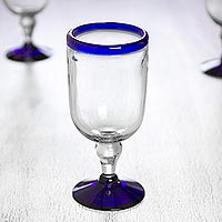 Wine glasses Cobalt Joy set of 6 Mexico