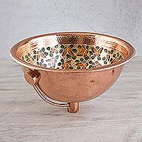 Copper and gold leaf sink,