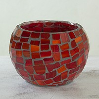 Stained glass candleholder,