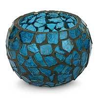 Stained glass candleholder,