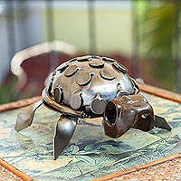 Iron decorative box Rustic Turtle Mexico