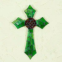 Stained glass cross,