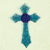 Stained glass cross,
