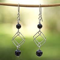 Onyx dangle earrings,