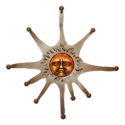 Handcrafted Sun and Moon Steel Wall Sculpture