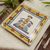 Majolica ceramic plate, 'Catrina' - Square Majolica Ceramic Plate Handmade in Mexico thumbail