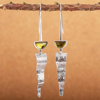 Amber dangle earrings, Sunbeams