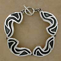 Sterling silver link bracelet,