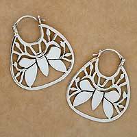 Sterling silver hoop earrings,