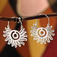 Sterling silver hoop earrings,