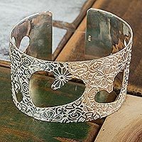 Sterling silver cuff bracelet,