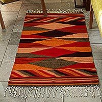 Zapotec wool rug,