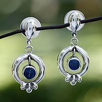 Lapis lazuli flower earrings,