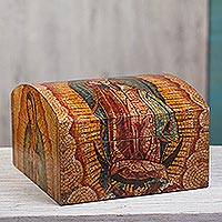 Decoupage decorative box Guadalupe Mosaic Mexico
