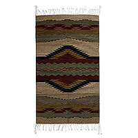 Zapotec wool rug,