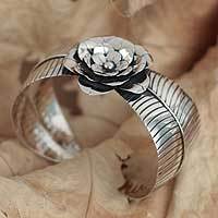 Silver floral bracelet,