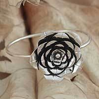 Silver floral bracelet,