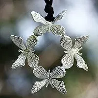 Sterling silver pendant necklace,