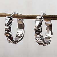 Sterling silver hoop earrings,