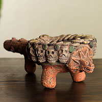 Ceramic incense holder Plumed Serpent Mexico