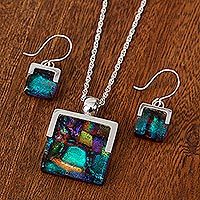 Art glass jewelry set,