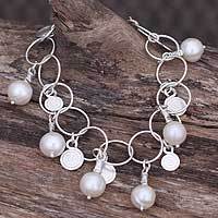 Pearl charm bracelet,