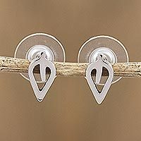 Sterling silver button earrings,