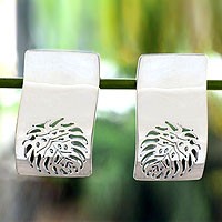 Sterling silver button earrings,