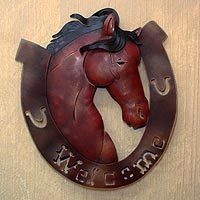 Iron welcome sign,