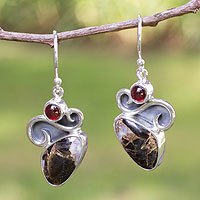 Garnet dangle earrings,