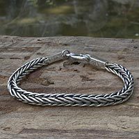 Sterling silver braided bracelet,