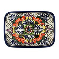 Ceramic serving plate Regal Flora Mexico