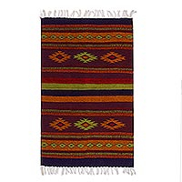 Zapotec wool rug, 'Festival' (2x3.5) - Authentic Handwoven Zapotec Area Rug (2x3.5)