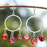 Dichroic art glass earrings,